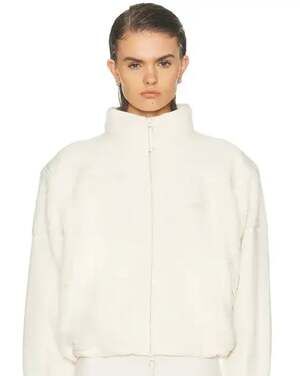 Skims Teddy Boxy Zip Up Jacket Ecru 3x